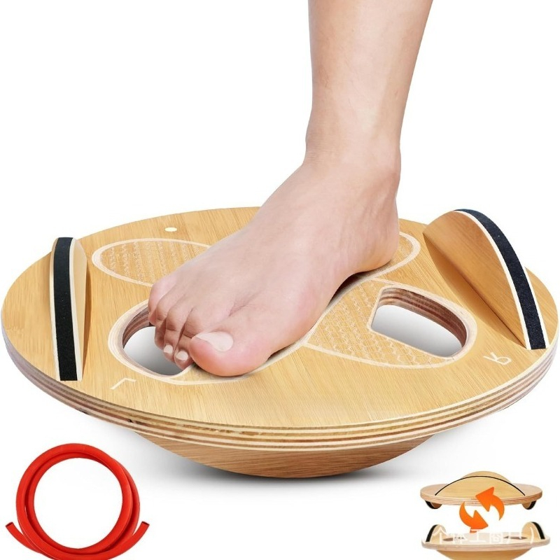 Yoga Fitness Training - Holz-Balanceboard für Erwachsene Fußtrainer Pedal-Scheibe für